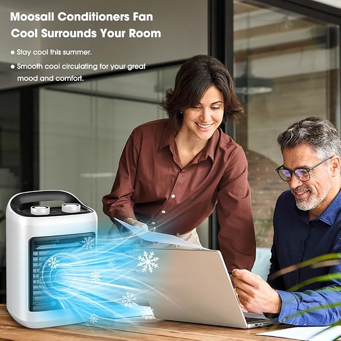 Portable Air Conditioners, Personal Evaporative Air Cooler with 6 Wind Speeds Small Air Conditioner Fan, Desktop Cooling Fan