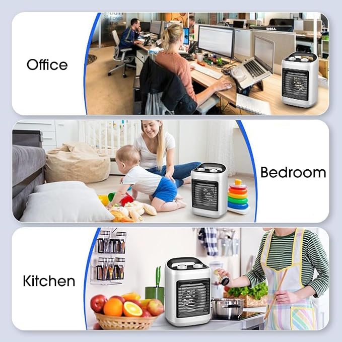 Portable Air Conditioners, Personal Evaporative Air Cooler with 6 Wind Speeds Small Air Conditioner Fan, Desktop Cooling Fan