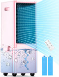 Portable Air Conditioners with Remote, 4 Modes & 3 Speeds, Waterless Alert System & 2.4-Gal Tank, 20H Cooling, 12H Timer for
