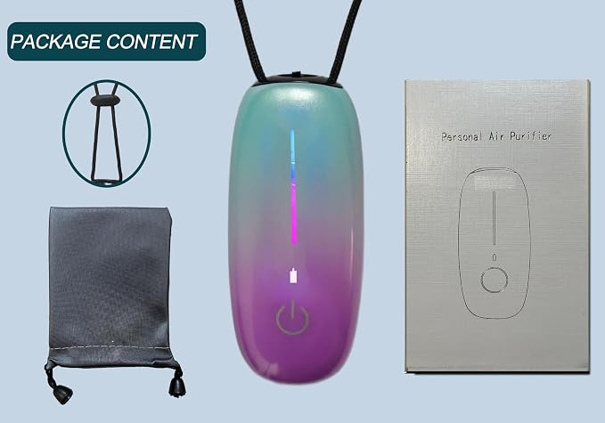 Portable Air Purifier, Vedawind Personal Air Purifier Necklace,Mini Size, High Gear Negative Ions Generator,Wearable for