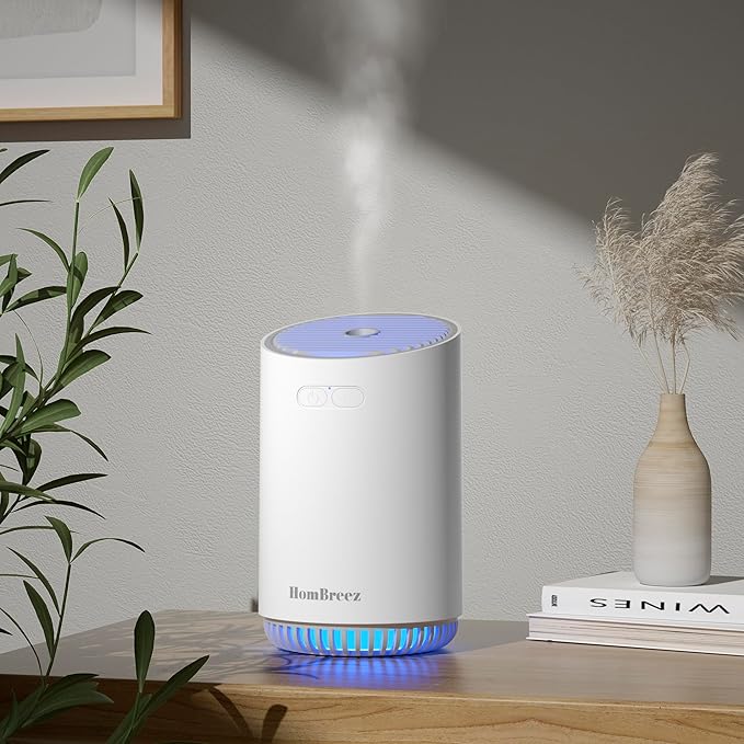 Portable Aromatherapy Diffuser 280ml, Rechargeable Essential Oil Diffuser with LED Light, Cool Mist Humidifier with 2 Mist