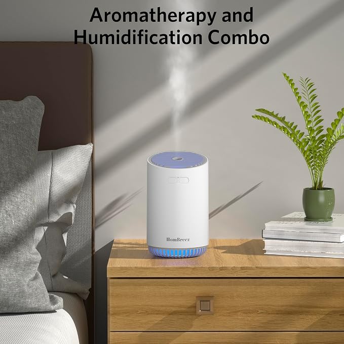Portable Aromatherapy Diffuser 280ml, Rechargeable Essential Oil Diffuser with LED Light, Cool Mist Humidifier with 2 Mist