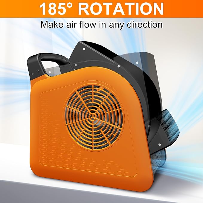 Portable Blower Fan for Home: High Velocity Floor Fans for Cooling and Drying - Air Mover with 185° Rotating for Bedroom