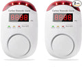 Portable Carbon Monoxide Detector for Travelc, Plug in Wall with LED Digital Display Voice Light Plug and Play - 2 PCS