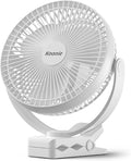 Portable Clip on Fan, 8-Inch 10000mAh USB Rechargeable Battery Operated, 4 Speeds, Strong Airflow, Sturdy Clamp for Office