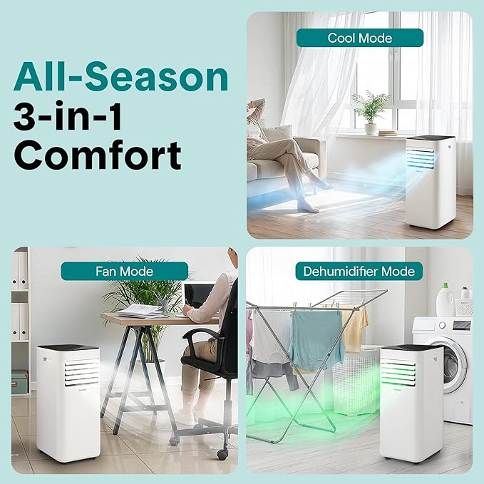 Portable Conditioner, 8000 BTU 3-in-1 Compact Standing Air Conditioner for Rooms Up to 300 Sq., alternate product view 5