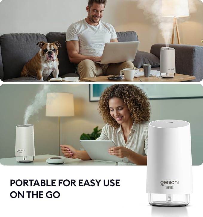 Portable Cool Mist Humidifiers for Bedroom & Office - Ultrasonic Humidifier for Home, Baby, Small Room with Auto Shut Off