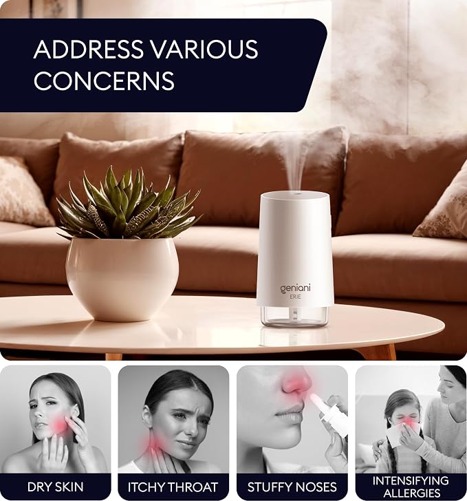 Portable Cool Mist Humidifiers for Bedroom & Office - Ultrasonic Humidifier for Home, Baby, Small Room with Auto Shut Off