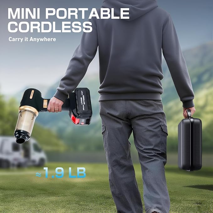 Portable Cordless Car Vacuum, 17.5KPa/25KPa High-Suction Handheld Rechargeable Mini Vac for Seats, Floor Mats, Pet Hair &