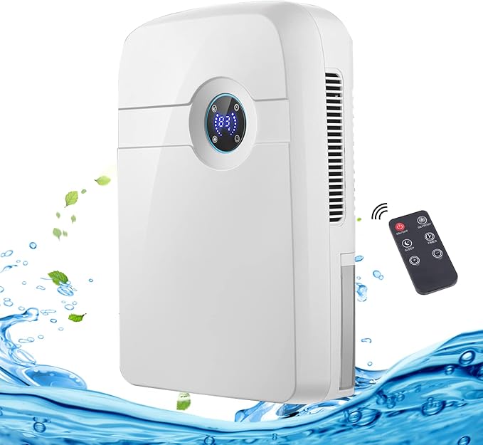 Portable Dehumidifier with Drain Hose 2.5L Water Tank, 2.5L Dehumidifier with Hose Moisture Absorber for Kitchen Bedroom
