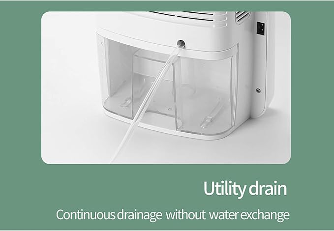 Portable Dehumidifier with Drain Hose 2.5L Water Tank, 2.5L Dehumidifier with Hose Moisture Absorber for Kitchen Bedroom