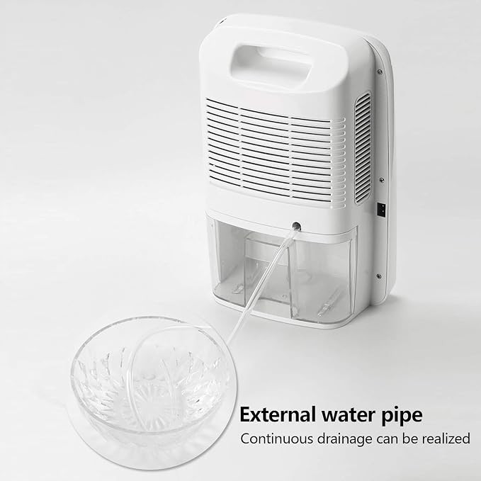 Portable Dehumidifier with Drain Hose 2.5L Water Tank, 2.5L Dehumidifier with Hose Moisture Absorber for Kitchen Bedroom
