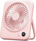 Portable Desk Fan 6.5 Inch, 4000mAh Rechargeable Battery Operated & USB Powered, 23Hrs Cordless Small Personal Fan 4-Speed
