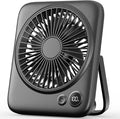 Portable Desk Fan 6.5 Inch, 4000mAh Rechargeable Battery Operated & USB Powered, 23Hrs Cordless Small Personal Fan 4-Speed
