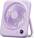Portable Desk Fan 6.5 Inch, 4000mAh Rechargeable Battery Operated & USB Powered, 23Hrs Cordless Small Personal Fan 4-Speed