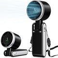 Portable Fan, Mini Fan, Handheld Turbo Fan, Portable Rechargeable Fan, 5-Speed, LED Display, Foldable Design (Black), product