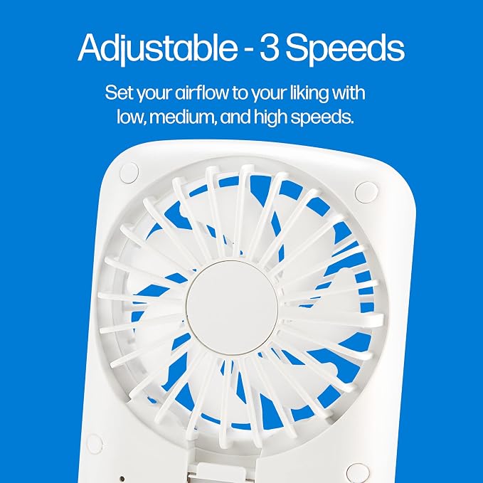 Portable Fan, Pocket Chill Handheld Mini Fan, Rechargeable Personal Air Cooler with Hydro-Chill Technology, 3 Speeds &