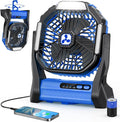 Portable Fan Rechargeable, 20000mAh Cordless Battery Powered Camping Tent Fans with SOS & LED Lantern, Small USB
