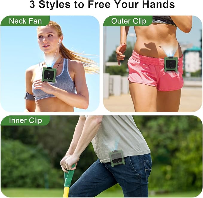 Portable Fan Wearable Personal Fan with 5 Speed Max 55 Working Hours Low Noise Portable Neck Fans Cooling Waist Fans for