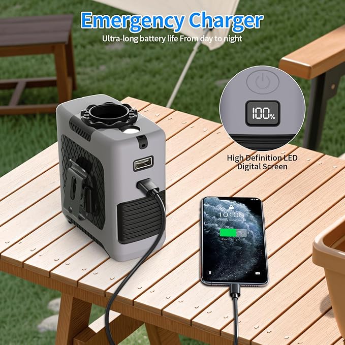 Portable Fan Wearable Personal Fan with 5 Speed Max 55 Working Hours Low Noise Portable Neck Fans Cooling Waist Fans for