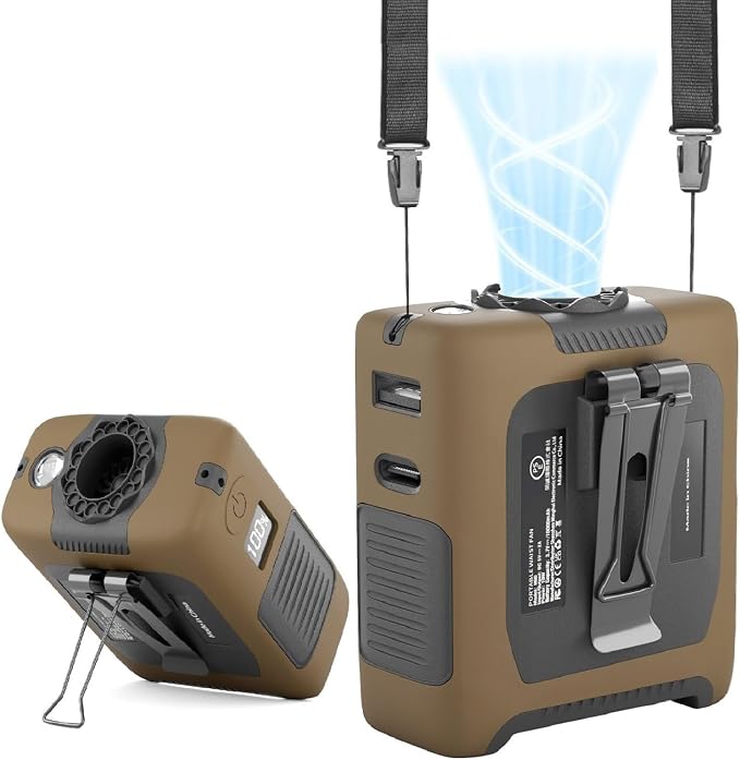 Portable Fan Wearable Personal Fan with 5 Speed Max 55 Working Hours Low Noise Portable Neck Fans Cooling Waist Fans for
