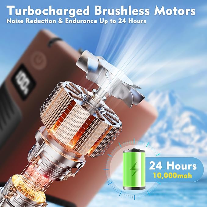 Portable Fan Wearable Personal Fan with 5 Speed Max 55 Working Hours Low Noise Portable Neck Fans Cooling Waist Fans for