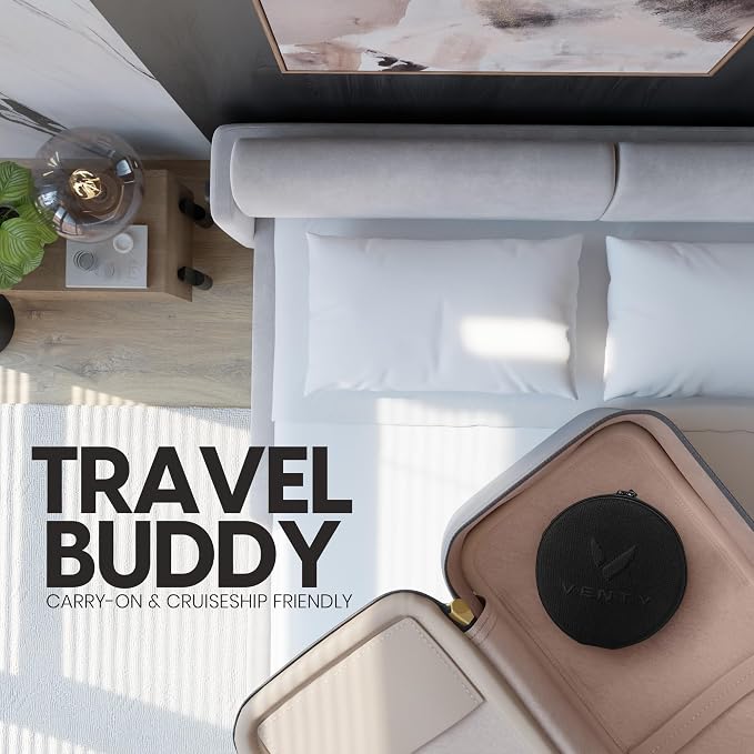 Portable Fan - Wireless Battery Operated Fan - 4 Speeds - LED Lighting - Carry Case & Remote Control - Cruise Travel