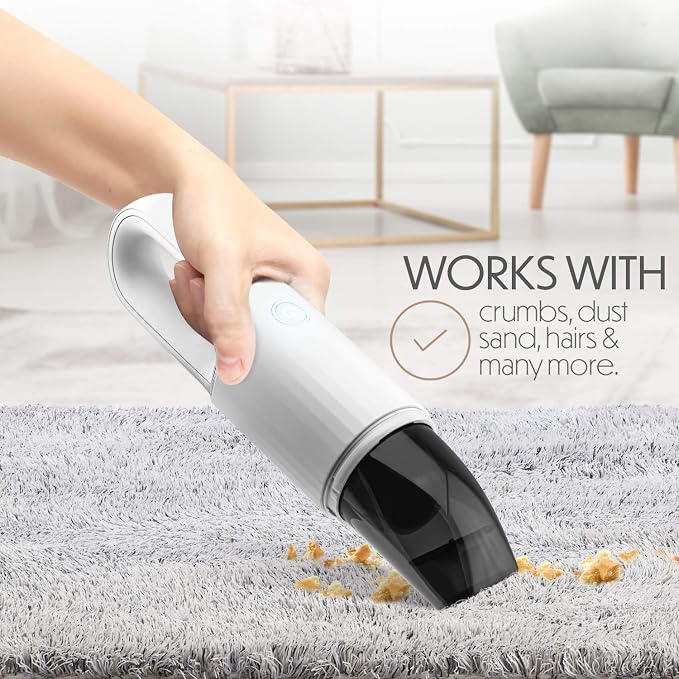 Portable Hand Vacuum Cleaner Handheld Cordless Cleaner for Dust Pet Hair Dirt, Home, Car Interior, Lightweight, Easy to Use