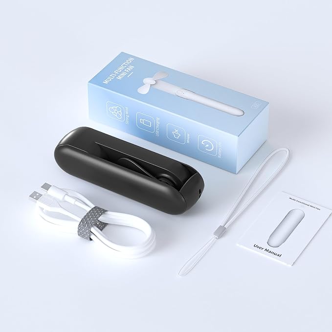 Portable Handheld Fan, 2 IN 1 Mini Hand Fan, Battery Operated [8-15 Working Hours], USB Rechargeable Personal Foldable Fan