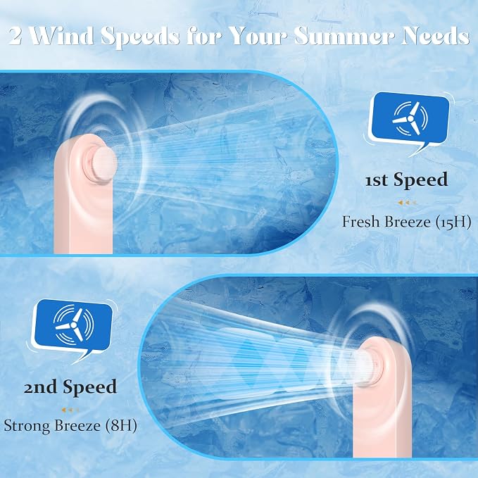 Portable Handheld Fan, 2 IN 1 Mini Hand Fan, Battery Operated [8-15 Working Hours], USB Rechargeable Personal Foldable Fan