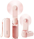 Portable Handheld Fan, 3 IN 1 Mini Foldable Travel Fans [17H Max Cooling Time] with Power Bank, Pocket Design