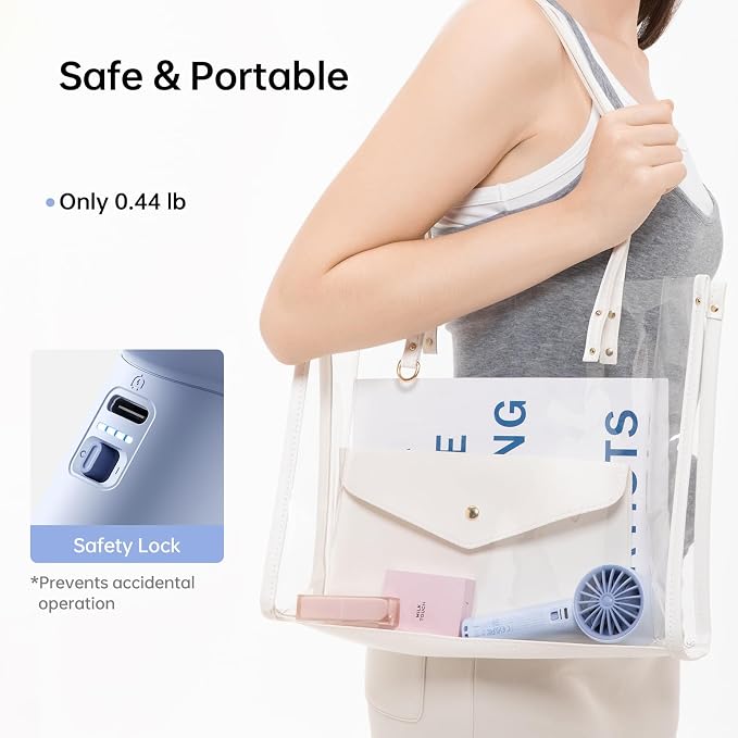 Portable Handheld Fan, 4000mAh Rechargeable Mini,Up to 22 Hours Cooling,5 Speed Strong Wind, USB Personal Fan for Travel