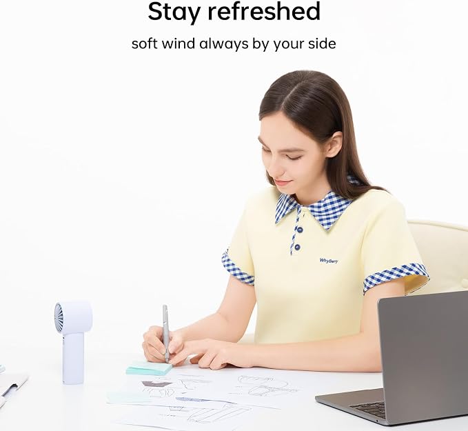 Portable Handheld Fan, 4000mAh Rechargeable Mini,Up to 22 Hours Cooling,5 Speed Strong Wind, USB Personal Fan for Travel