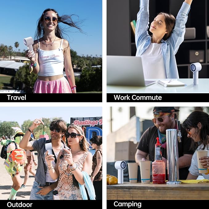 Portable Handheld Fan, 4000mAh Rechargeable Mini,Up to 22 Hours Cooling,5 Speed Strong Wind, USB Personal Fan for Travel