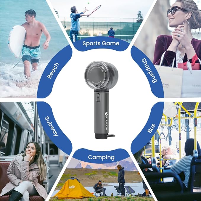 Portable Handheld Fan, 5 Wind Speed Adjustable, 3000mAh Battery Rechargeable, Durable Motor, 13000RPM Super Powerful Wind
