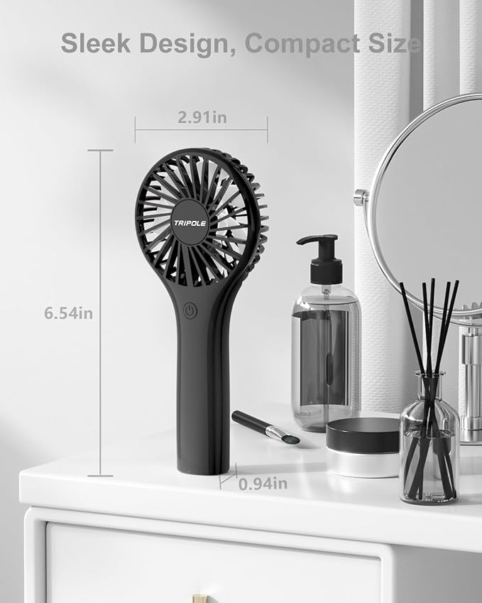 Portable Handheld Fan Mini Personal Fan with 3 Speeds, Powerful Little Battery Hand Held Fan for Travel Outdoor Concerts