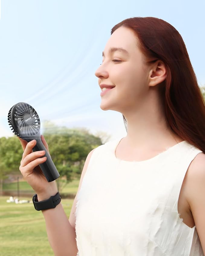 Portable Handheld Fan Mini Personal Fan with 3 Speeds, Powerful Little Battery Hand Held Fan for Travel Outdoor Concerts