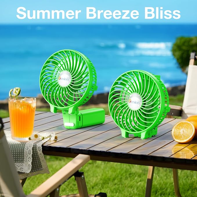 Portable Handheld Fan, Powerful+Durable+4000mAh+180° Foldable, Mini Table Fans with USB Rechargeable Battery Operated Cooling