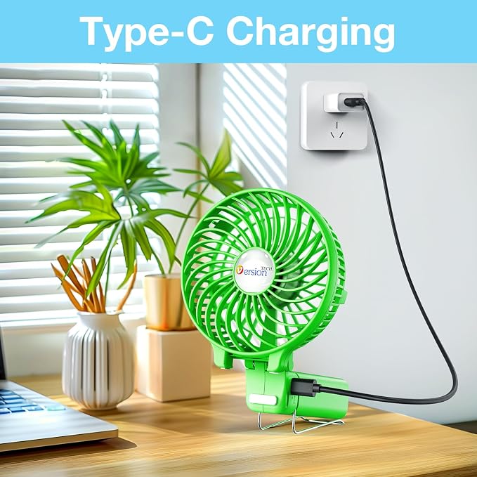 Portable Handheld Fan, Powerful+Durable+4000mAh+180° Foldable, Mini Table Fans with USB Rechargeable Battery Operated Cooling