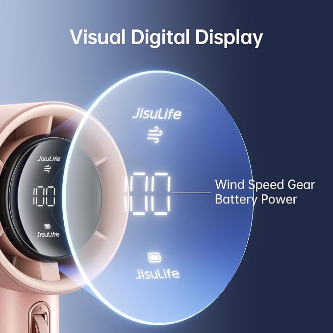 Portable Handheld Fan, Speed(1-100) Adjustable Turbo Mini and 3600mAh Battery Rechargeable Personal Fan, Digital Display