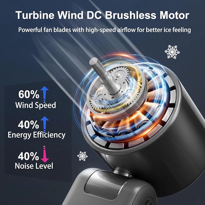 Portable Handheld Fan, Turbo Hand Fan with 1-100 Speed Adjustable USB Rechargeable, Powerful Instant Cooling Personal Mini