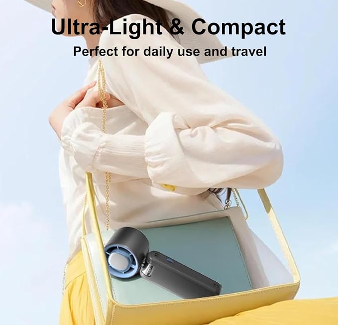 Portable Handheld Fan, Turbo Hand Fan with 1-100 Speed Adjustable USB Rechargeable, Powerful Instant Cooling Personal Mini