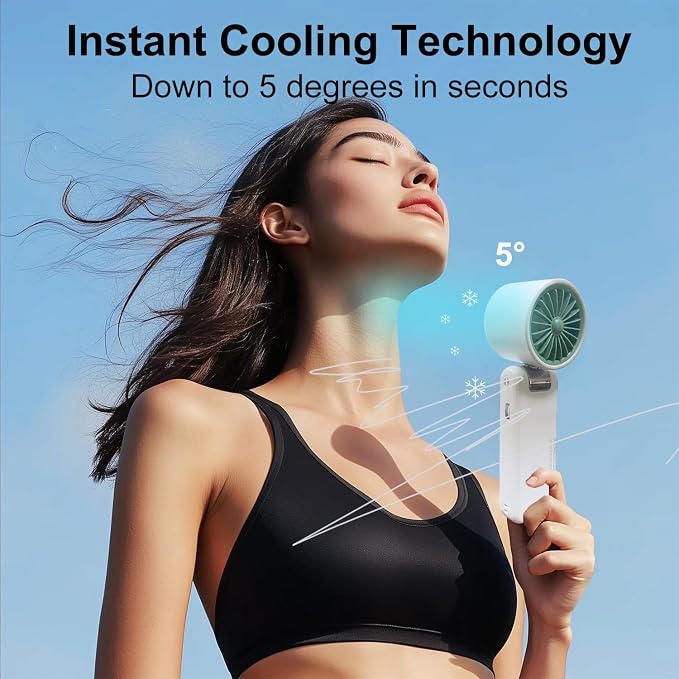 Portable Handheld Fan, Turbo Hand Fan with 1-100 Speed Adjustable USB Rechargeable, Powerful Instant Cooling Personal Mini