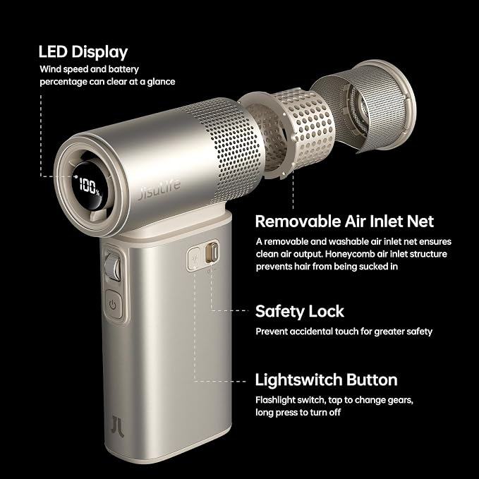 Portable Handheld Fan Ultra2, 9000mAh Max 25 Hrs, 5 IN 1, 100 Speed Turbo Fan Rechargeable 18W Power Bank with Flashlight