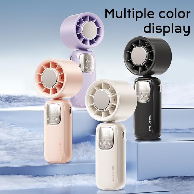 Portable Handheld Fan with Ice Cooling, 4000mAh Rechargeable Mini Fan, 3-in-1 Neck Fan/Desktop Fan, alternate product view 8