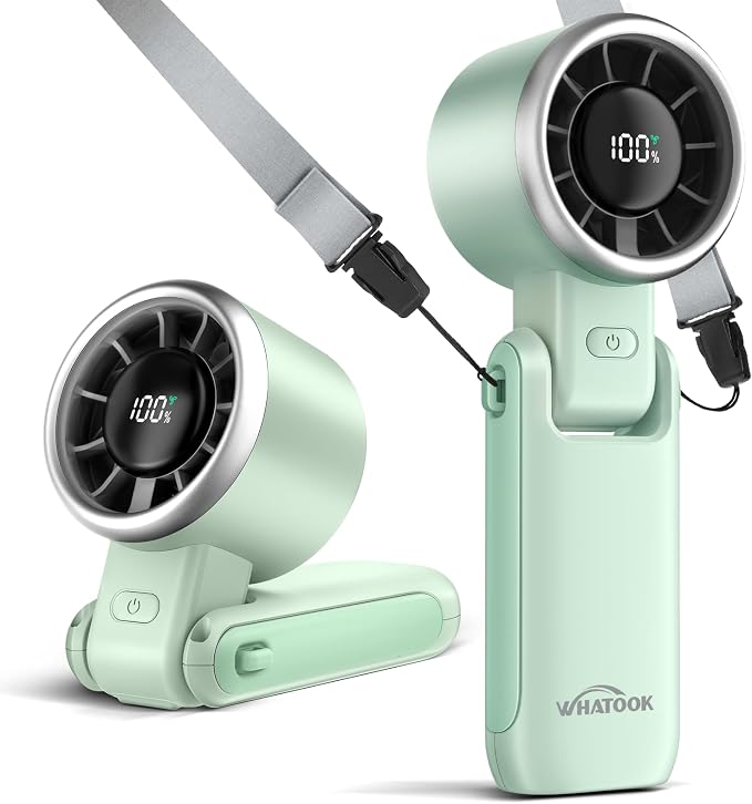 Portable Handheld Turbo Fan: 12m/s Strong Wind 15000RPM Mini Fan, 4000mAh Battery Rechargeable Personal Fan with LED Display