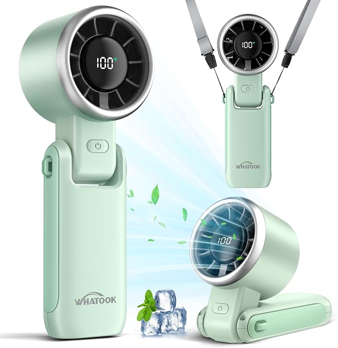 Portable Handheld Turbo Fan: 12m/s Strong Wind 15000RPM Mini Fan, 4000mAh Battery Rechargeable Personal Fan with LED Display