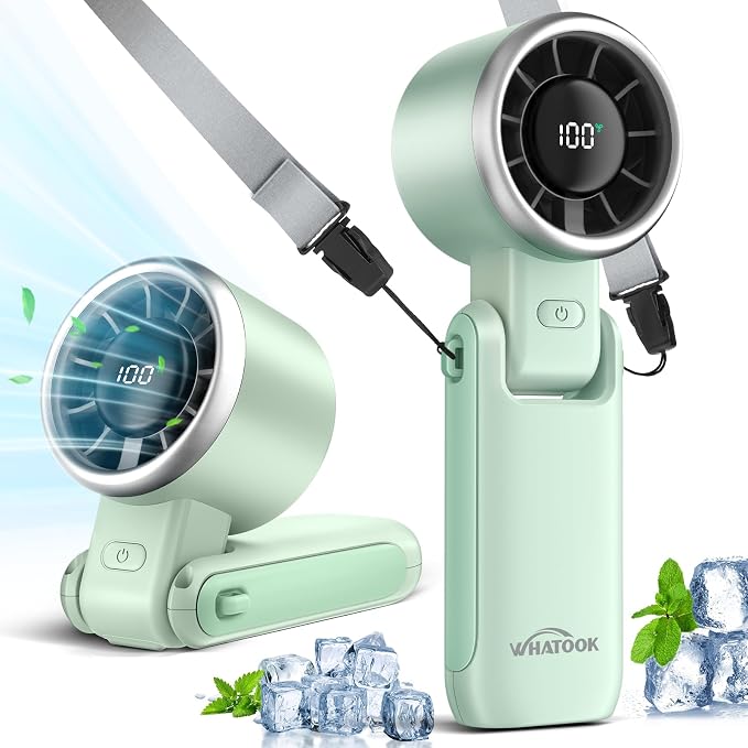 Portable Handheld Turbo Fan: 12m/s Strong Wind 15000RPM Mini Fan, 4000mAh Battery Rechargeable Personal Fan with LED Display
