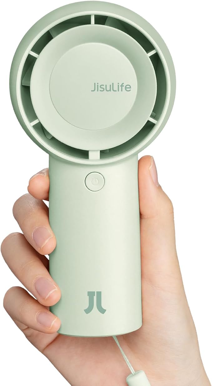 Portable Handheld Turbo Fan [16H Max Cooling Time], 4000mAh USB Rechargeable Personal Battery Operated Lash Small Pocket Fan