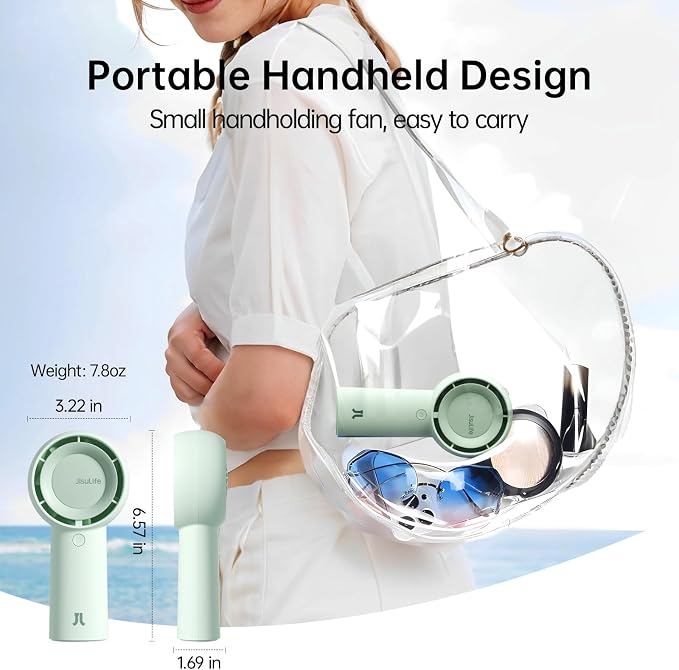 Portable Handheld Turbo Fan [16H Max Cooling Time], 4000mAh USB Rechargeable Personal Battery Operated Lash Small Pocket Fan